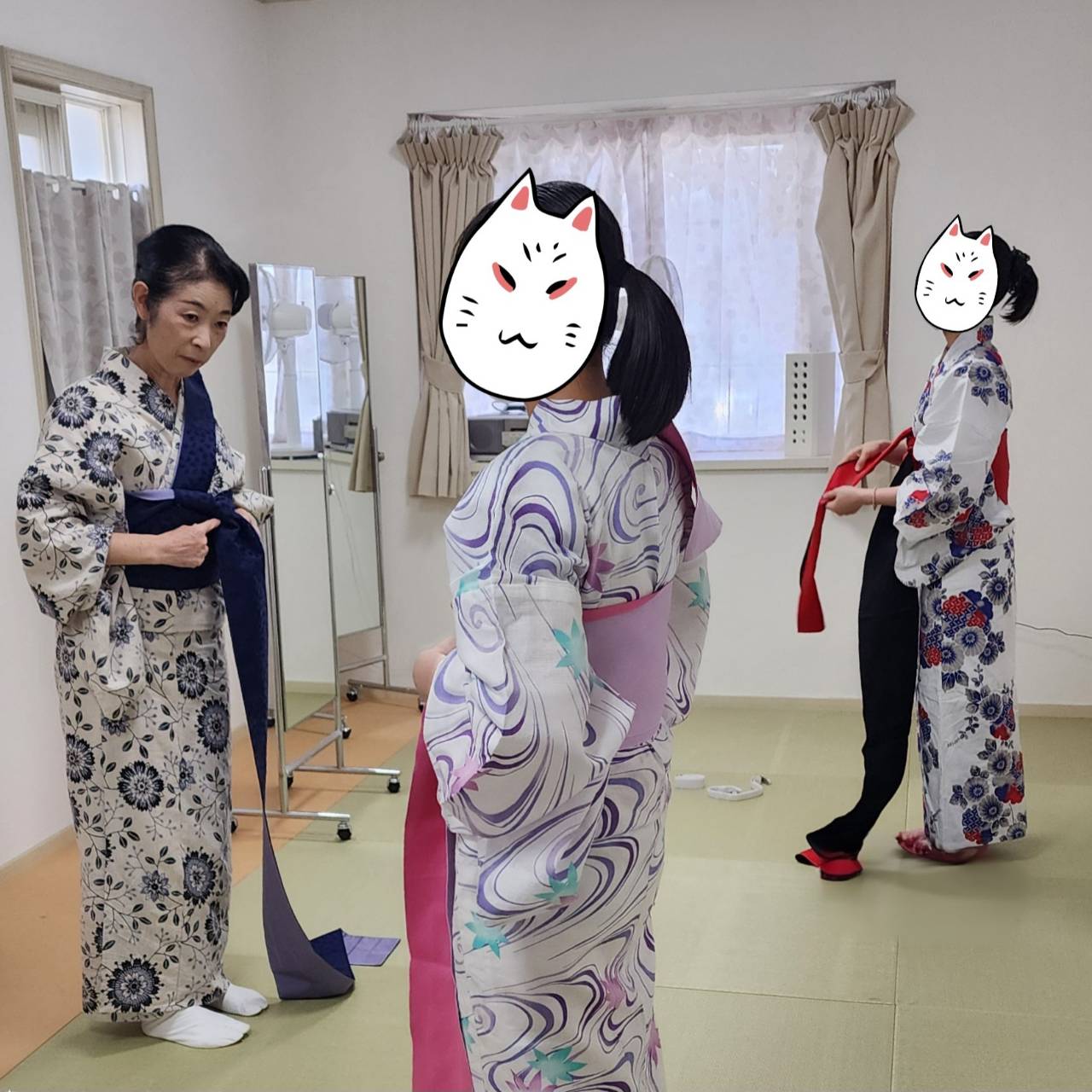 ゆかたの簡単な着付講習会